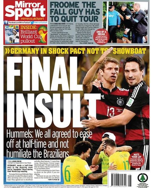 Les Allemands ont levé le pied face au Brésil